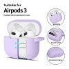 Tech-Protect Silicone Hook Hülle für Apple AirPods 3 mit Karabiner, Lavender