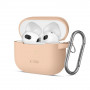 Tech-Protect Silicone Hook Hülle für Apple AirPods 3 mit Karabiner, Caffe Latte
