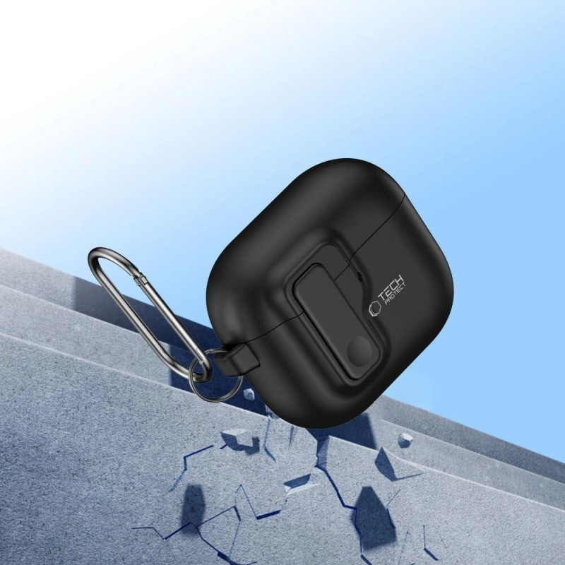 Tech-Protect Slim Hook Hülle für Apple AirPods 4, Schwarz