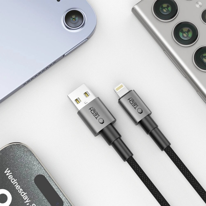 Tech-Protect Ultraboost DNA USB-A / Lightning Kabel 15W/2.4A 100 cm, Iron Grey