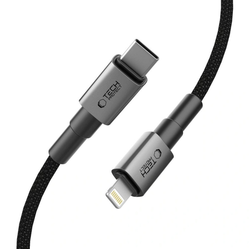 Tech-Protect Ultraboost DNA USB-C / Lightning Kabel PD27W/3A 100 cm, Iron Grey