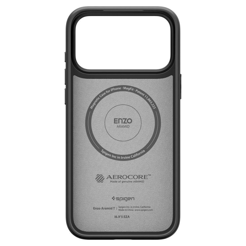 Spigen Enzo Aramid T Mag MagSafe Hülle für Apple iPhone 17 Pro Max / 18 Pro Max, Schwarz