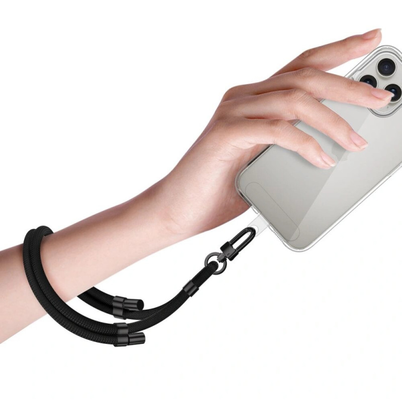 Tech-Protect C4S Rope Handgelenkschlaufe für Telefon, schwarz