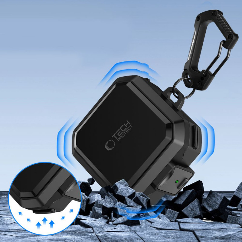 Tech-Protect Carbonox MagSafe Hülle für Samsung Galaxy Buds 4 / 4 Pro, Schwarz