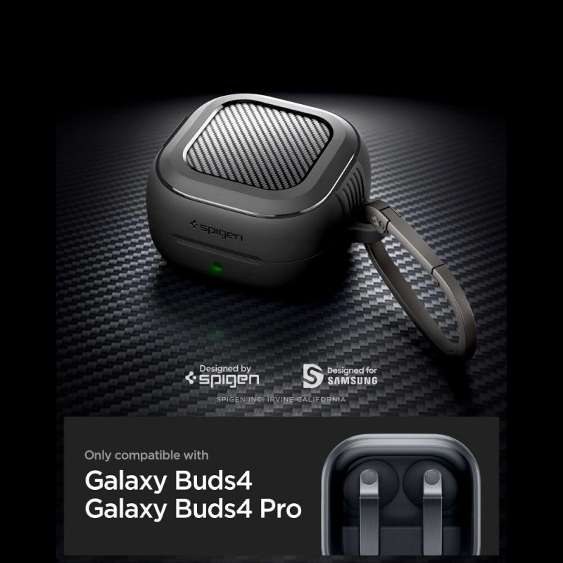 Spigen Rugged Armor Hülle für Samsung Galaxy Buds 4 / 4 Pro, Mattschwarz