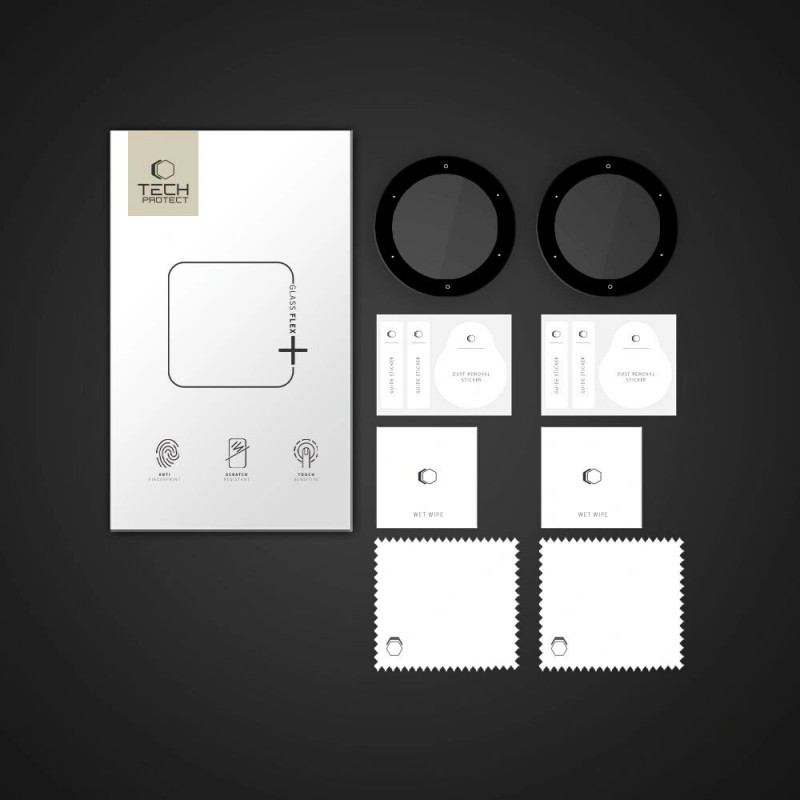 Tech-Protect Glass Flex+ Hybridglas für Garmin Venu 2S (2 Stk.), schwarz