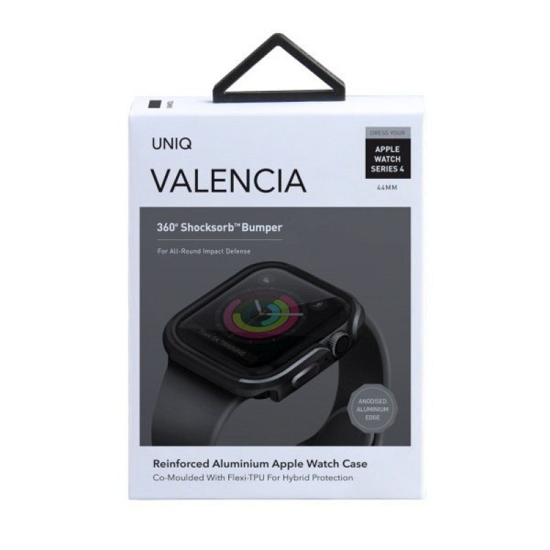 UNIQ Valencia Hülle für Apple Watch Series 4/5/6/SE 44 mm, Gunmetal Grey