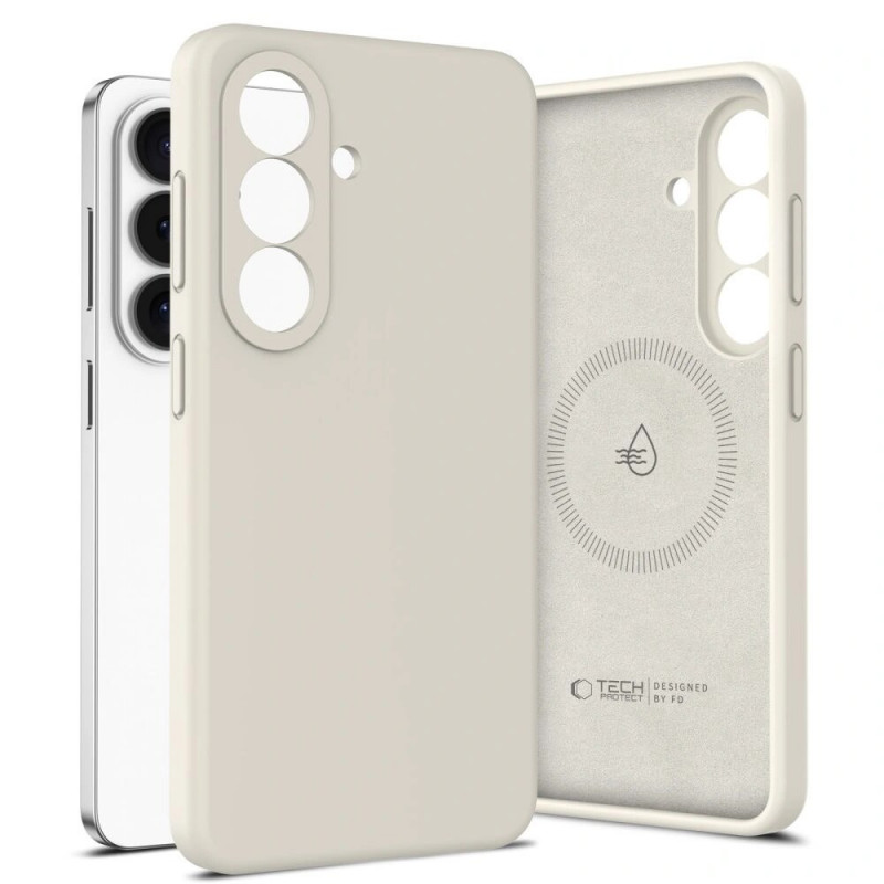 Tech-Protect Silikon MagSafe Hülle für Samsung Galaxy S26+, Cosmic Latte