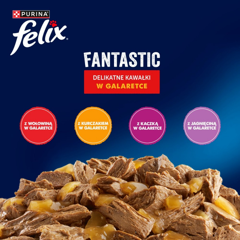 Purina Felix Agail Katzenfutter, Rind, 44 x 85 g