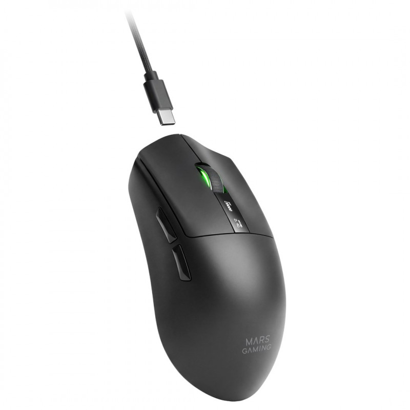 Mars Gaming MMW-ELITE kabellose Gaming-Maus, 20000 DPI, Bluetooth 5.4, 2.4 GHz, Schwarz