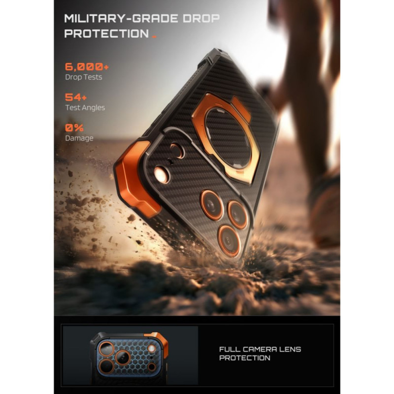 Supcase UB Grip Mag MagSafe Aramid Hülle für Apple iPhone 17 Pro Max / 18 Pro Max, Black/Orange
