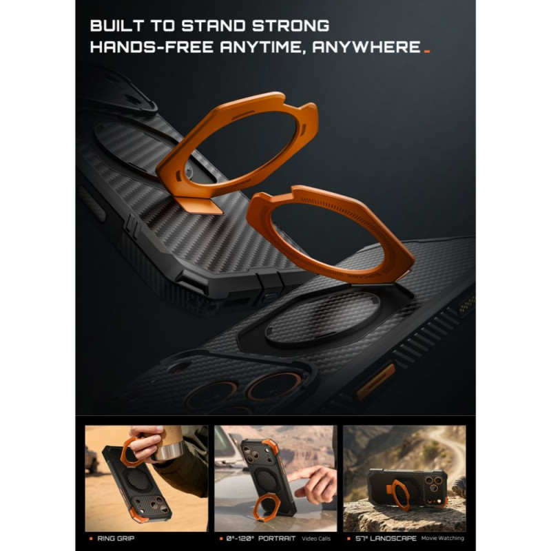 Supcase UB Grip Mag MagSafe Aramid Hülle für Apple iPhone 17 Pro Max / 18 Pro Max, Black/Orange