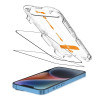 Tech-Protect Quick Set+ Displayschutz aus gehärtetem Glas für Apple iPhone 13 / 13 Pro / 14 / 16e, Schwarz (2 Stk.)