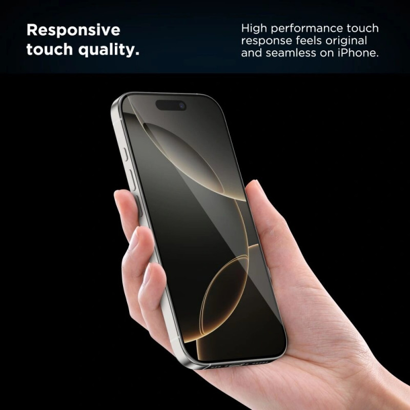 Tech-Protect Quick Set+ Displayschutzfolie aus gehärtetem Glas für Apple iPhone 16 Pro, Schwarz (2 Stk.)