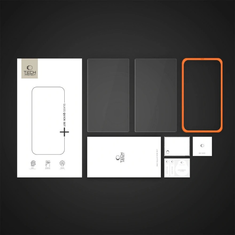 Tech-Protect Easy Set+ Displayschutzfolie aus gehärtetem Glas für Nintendo Switch 2, transparent (2 Stk.)