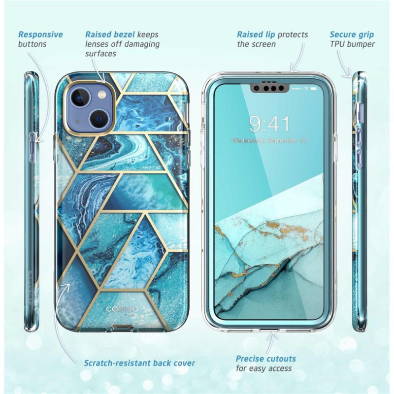 Supcase Cosmo Hülle für Apple iPhone 14 Plus / 15 Plus, Ocean Blue
