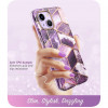 Supcase Cosmo Hülle für Apple iPhone 14 Plus / 15 Plus, Marble Purple