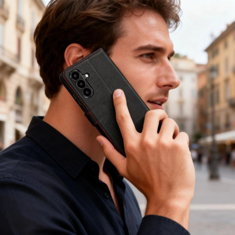Tech-Protect Wallet Case für Samsung Galaxy A57 5G, Schwarz/Rot