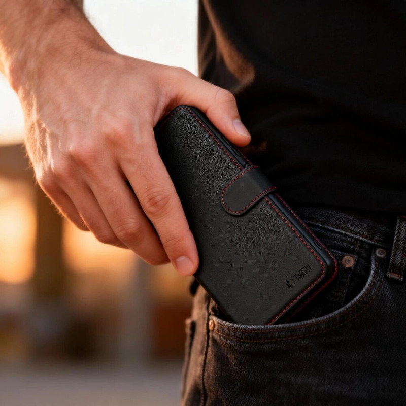 Tech-Protect Wallet Case für Samsung Galaxy A57 5G, Schwarz/Rot
