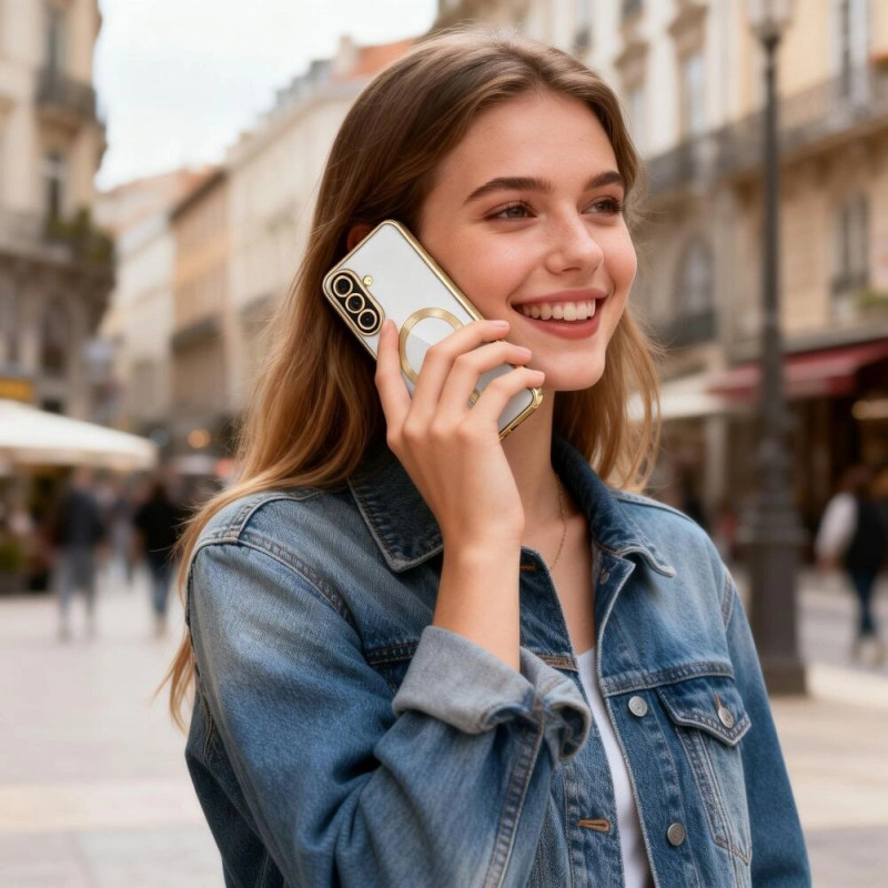 Tech-Protect MagFlex MagSafe Hülle für Samsung Galaxy A37 5G, Shiny Gold
