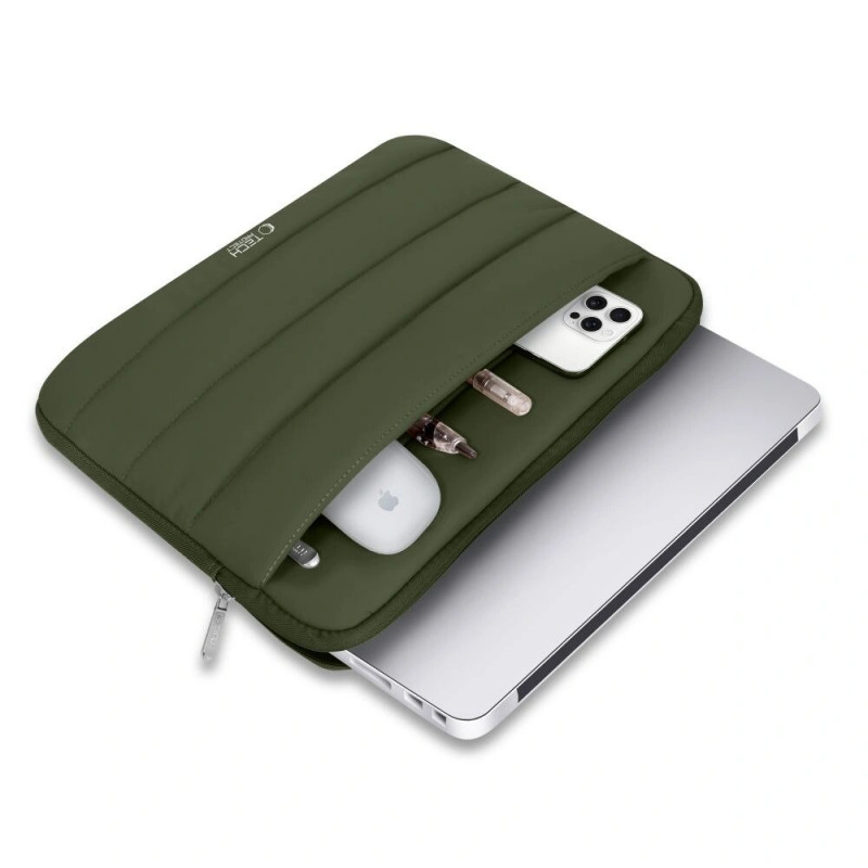 Tech-Protect Fluffy Laptophülle 13-14", Army Green