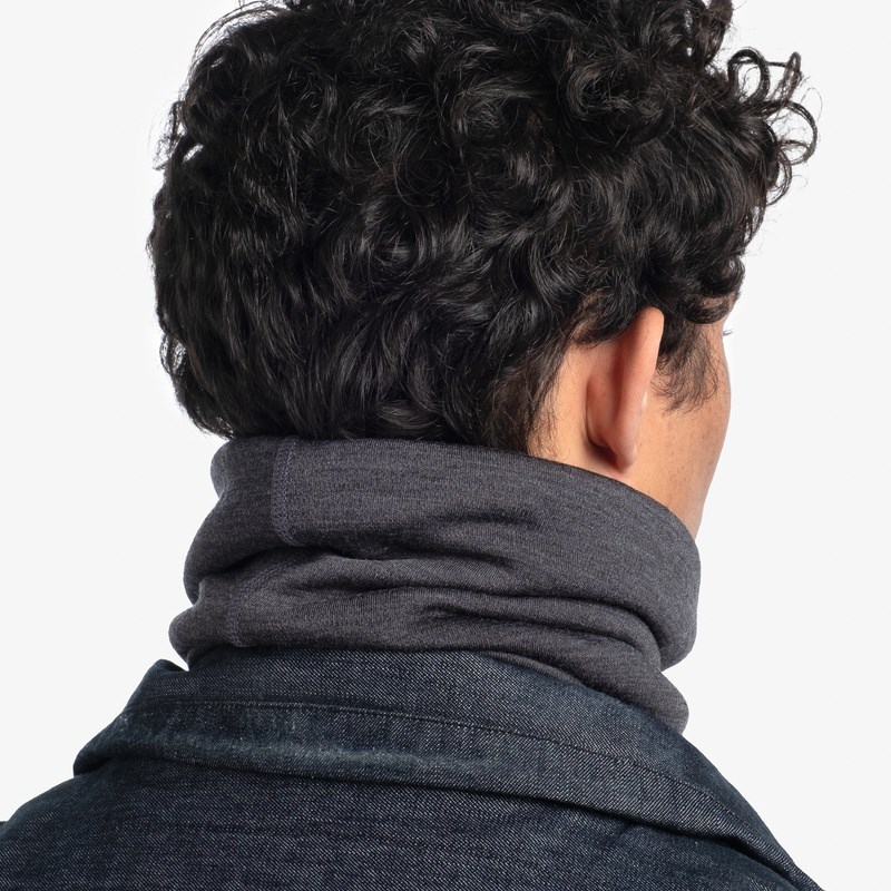 Buff Merino Heavyweight Multifunktions-Nackenwärmer, einfarbig grau