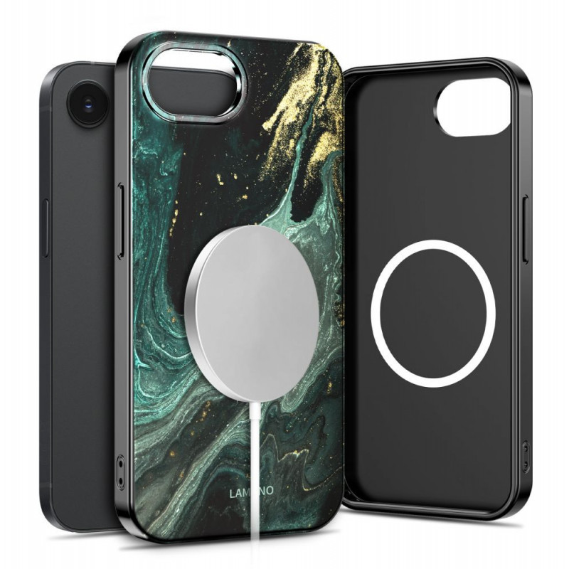Tech-Protect Lamano MagSafe Hülle für Apple iPhone 16e / 17e, Schwarz und Grün (Verde Aura)