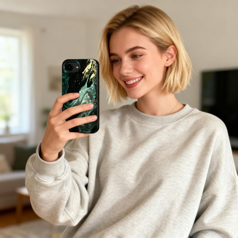 Tech-Protect Lamano MagSafe Hülle für Apple iPhone 16e / 17e, Schwarz und Grün (Verde Aura)