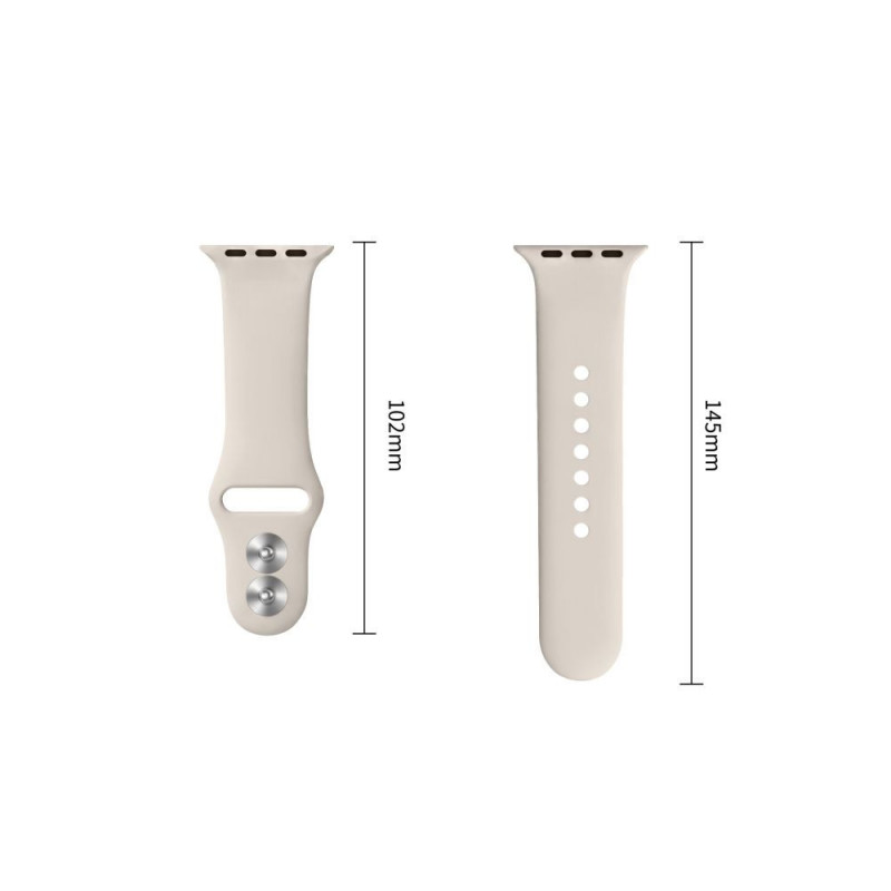 Tech-Protect Silikonarmband für Apple Watch 8 / 9 / 10 / 11 / 12 / SE / Ultra 44/45/46/49 mm, Starlight