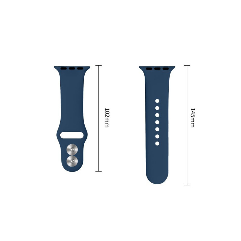 Tech-Protect Silikonarmband für Apple Watch 8 / 9 / 10 / 11 / 12 / SE / Ultra 44/45/46/49 mm, Navy Blue