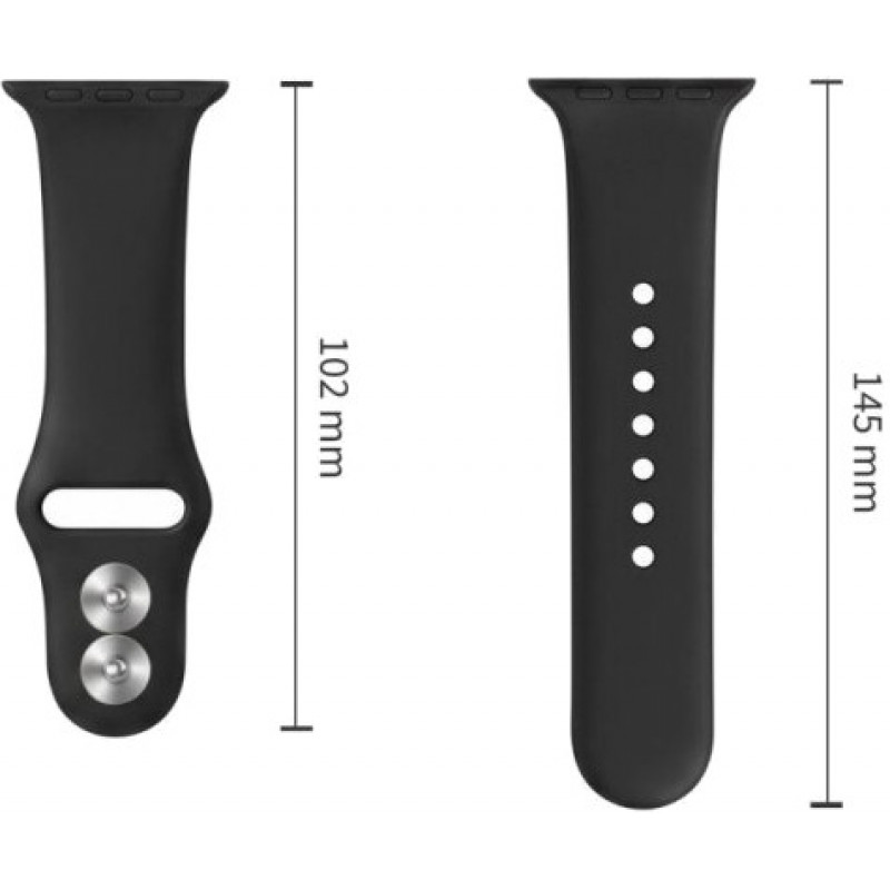 Tech-Protect Silikonarmband für Apple Watch 8 / 9 / 10 / 11 / 12 / SE / Ultra 44/45/46/49 mm, Schwarz