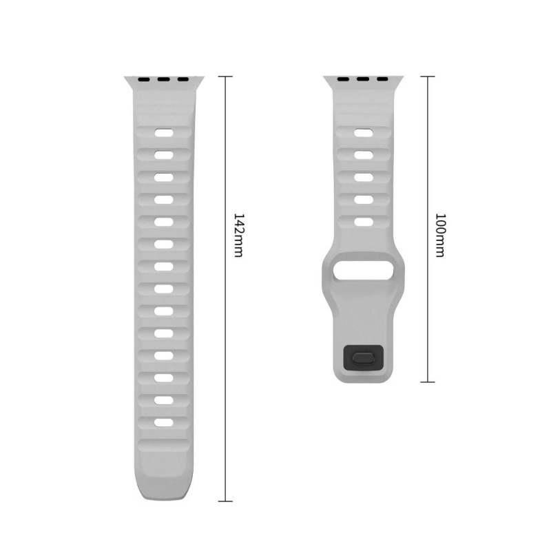 Tech-Protect Silicone Line Apple Watch 8 / 9 / 10 / 11 / 12 / SE / Ultra 44/45/46/49 mm Armband, Lunar Grey