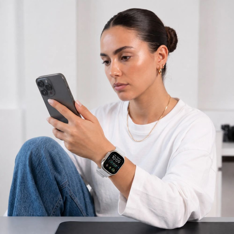 Tech-Protect Silicone Line Apple Watch 8 / 9 / 10 / 11 / 12 / SE / Ultra 44/45/46/49 mm Armband, Lunar Grey