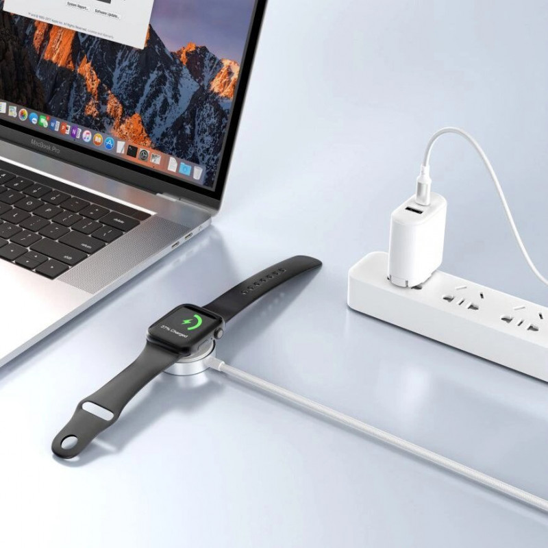 Tech-Protect MC02 UltraBoost Magnetisches Ladekabel USB-C 100 cm für Apple Watch, Weiß