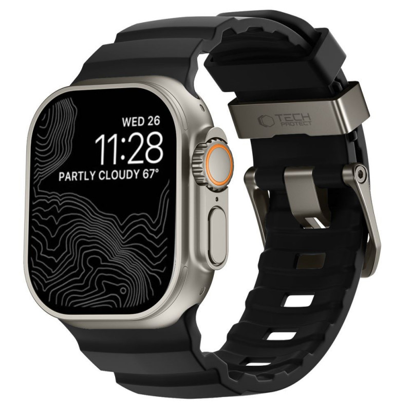 Tech-Protect Motion Apple Watch 8 / 9 / 10 / 11 / 12 / SE / Ultra 44/45/46/49 mm Armband, Schwarz