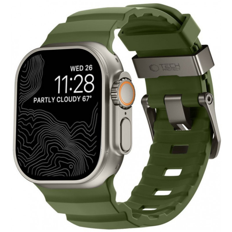 Tech-Protect Motion Apple Watch 8 / 9 / 10 / 11 / 12 / SE / Ultra 44/45/46/49 mm Armband, Tactical Green