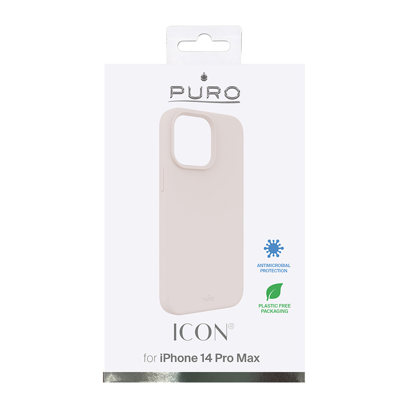 Puro ICON Antimicrobial Cover für Apple iPhone 14 Pro Max, Pink Sand