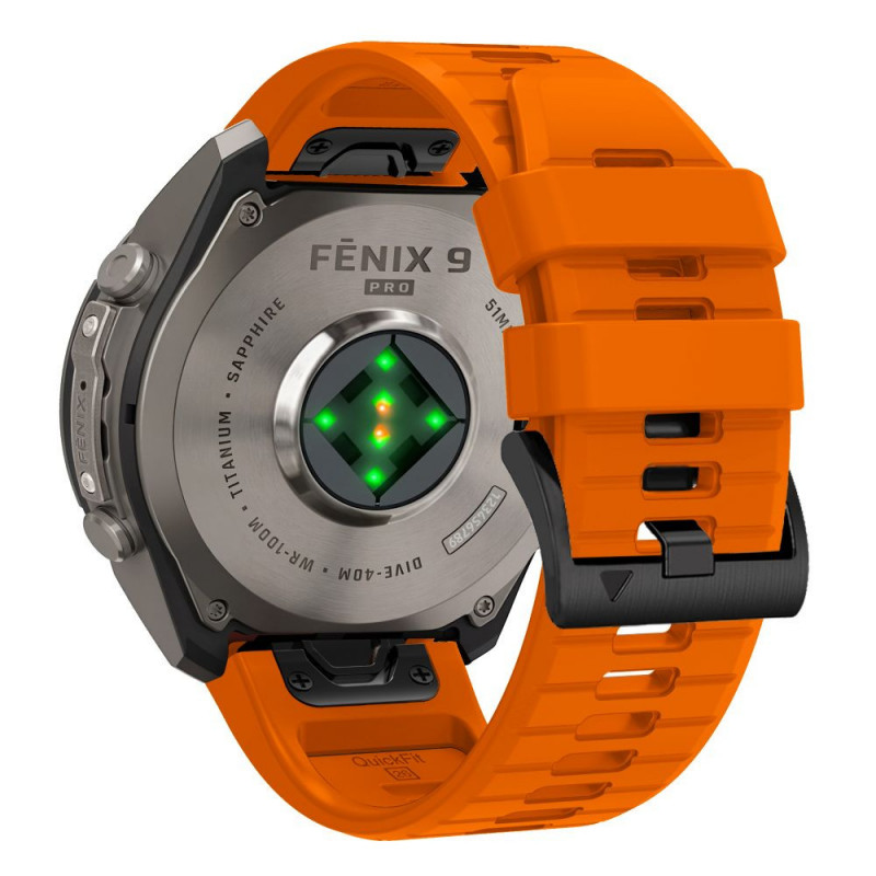 Tech-Protect Silikonarmband für Garmin Fenix 5 / 6 / 6 Pro / 7 / 8 / 8 Pro / E / 9 / 9 Pro 51 mm, Signal Orange