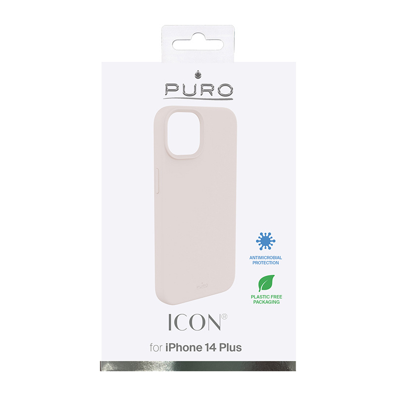 Puro ICON Antimicrobial Cover für Apple iPhone 14 Plus / 15 Plus, Pink Sand