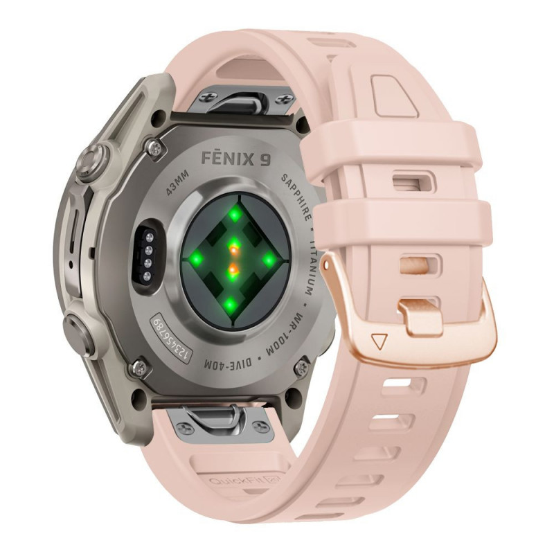 Tech-Protect Silikon-Armband für Garmin Fenix 5s / 5s Plus / 6s / 6s Pro / 7s / 8 / 9 / 9 Pro 43 mm, Powder Pink
