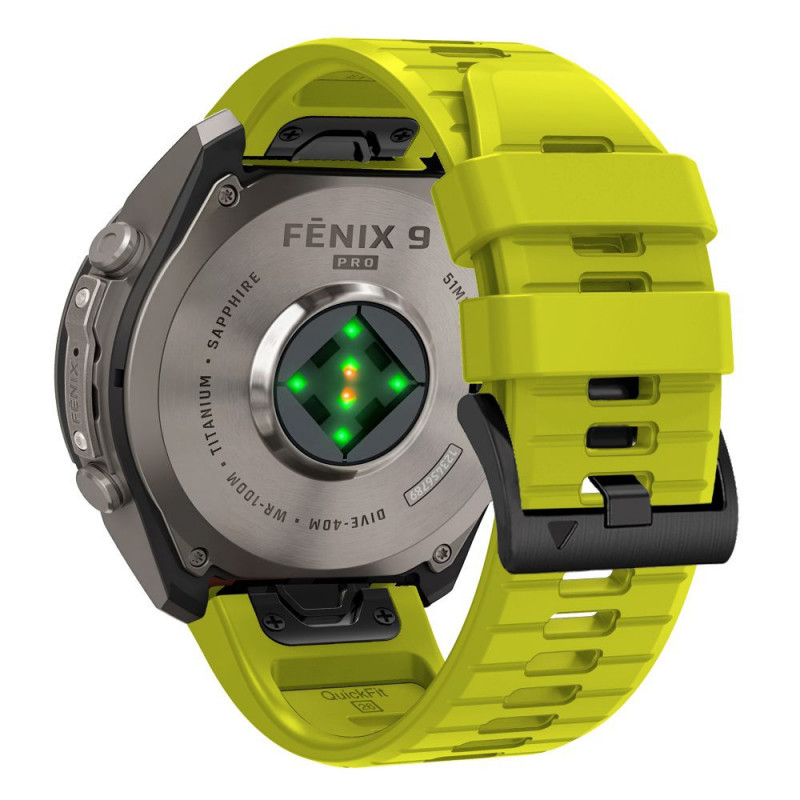 Tech-Protect Silikon-Armband für Garmin Fenix 5 / 6 / 6 Pro / 7 / 8 / 8 Pro / E / 9 / 9 Pro 47 mm, Volt Lime