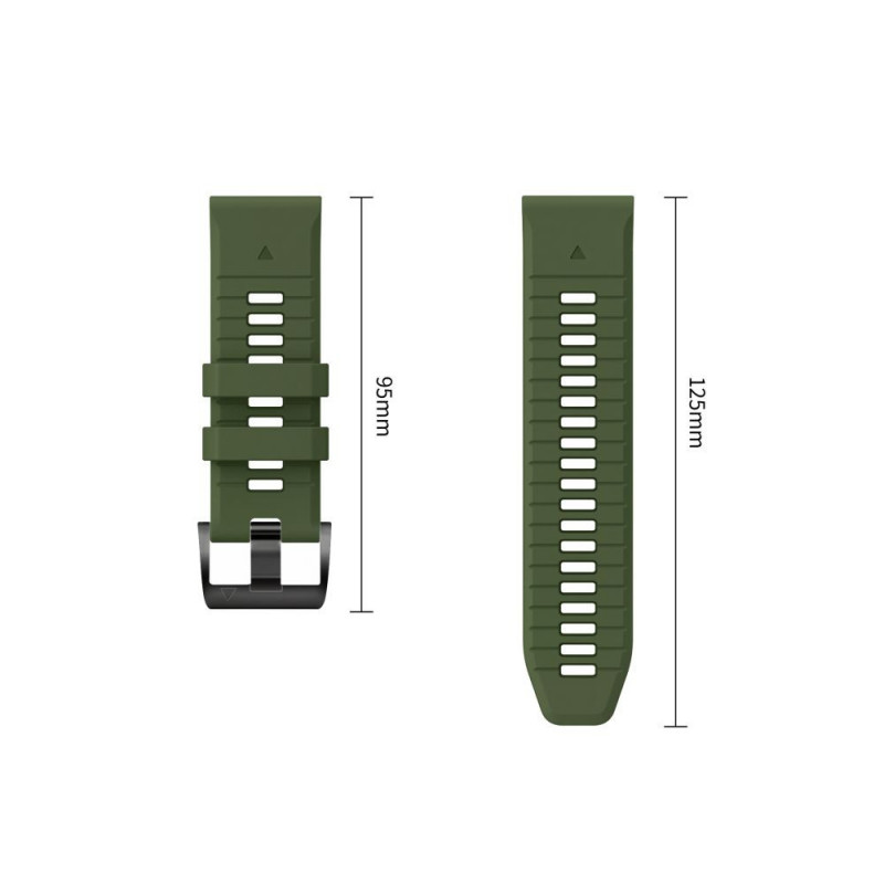 Tech-Protect Silikon-Uhrenarmband für Garmin Fenix 5 / 6 / 6 Pro / 7 / 8 / 8 Pro / E / 9 / 9 Pro 47 mm, Military Green