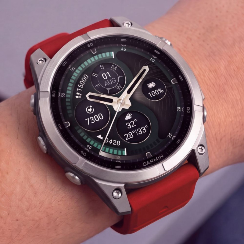 Tech-Protect Silikon-Uhrenarmband für Garmin Fenix 5 / 6 / 6 Pro / 7 / 8 / 8 Pro / E / 9 / 9 Pro 47 mm, Crimson Red