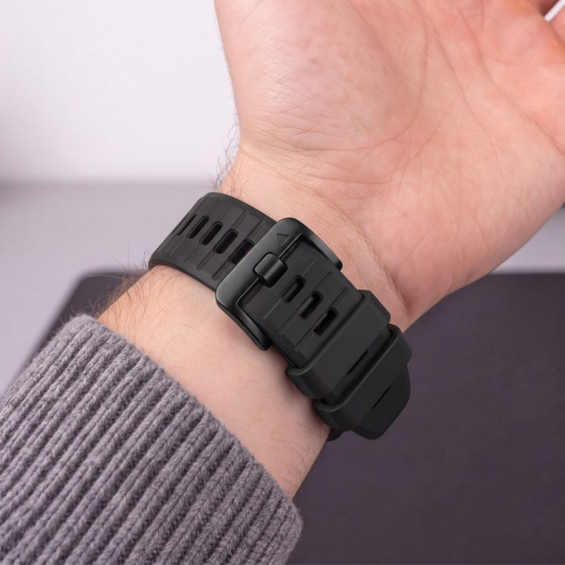 Tech-Protect Silikon-Armband für Garmin Fenix 5 / 6 / 6 Pro / 7 / 8 / 8 Pro / E / 9 / 9 Pro 47 mm, Obsidian Black