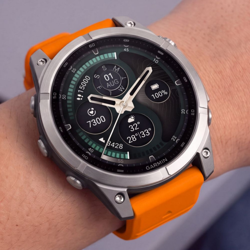 Tech-Protect Silikon-Uhrenarmband für Garmin Fenix 5 / 6 / 6 Pro / 7 / 8 / 8 Pro / E / 9 / 9 Pro 47 mm, Signal Orange