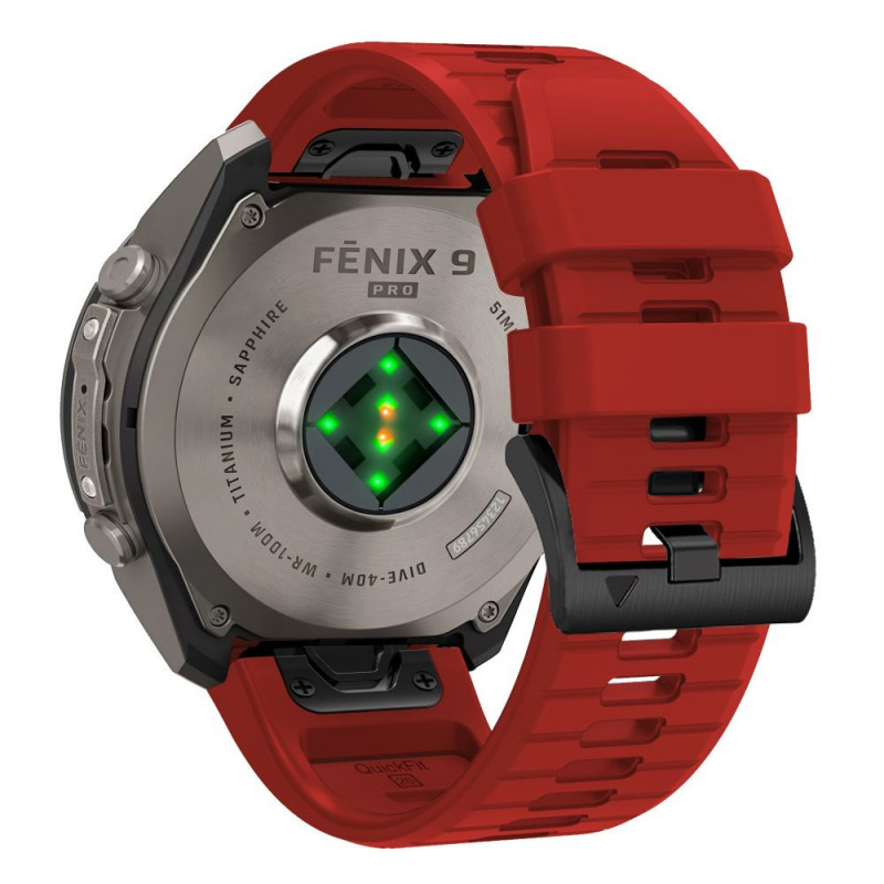 Tech-Protect Silikon-Armband für Garmin Fenix 5 / 6 / 6 Pro / 7 / 8 / 8 Pro / E / 9 / 9 Pro 51 mm, Crimson Red