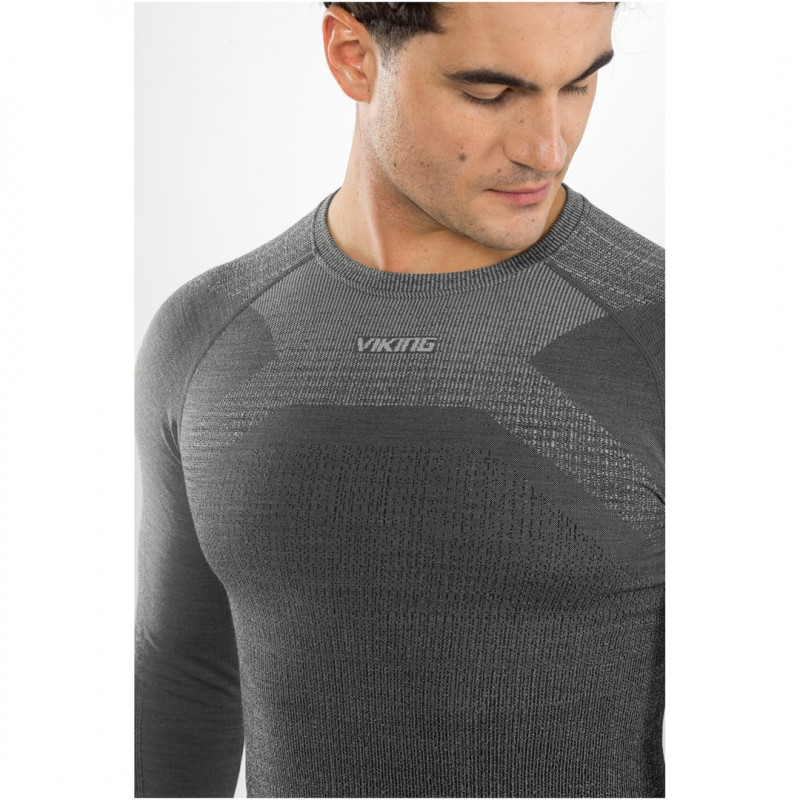 Viking Altis Man Set Herren-Merinounterwäsche-Set, schwarz, L