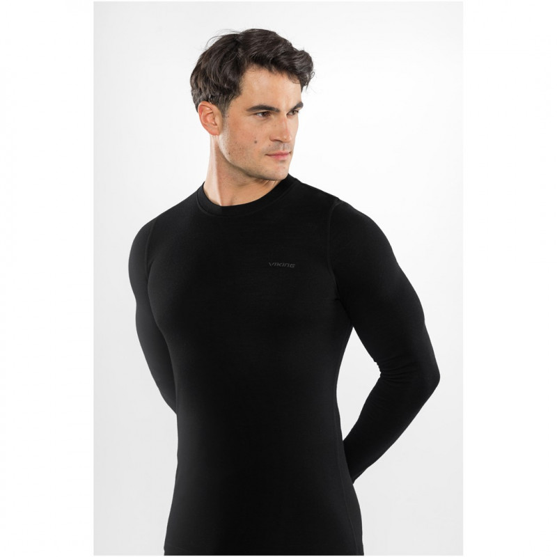Viking Meriboo Man Set Herren-Merino-Unterwäscheset, schwarz, M