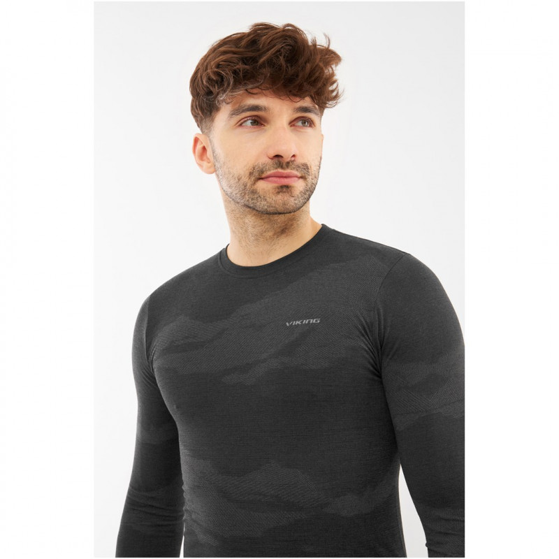 Viking Meriboo Man Set Herren-Merino-Unterwäscheset, schwarz, XL