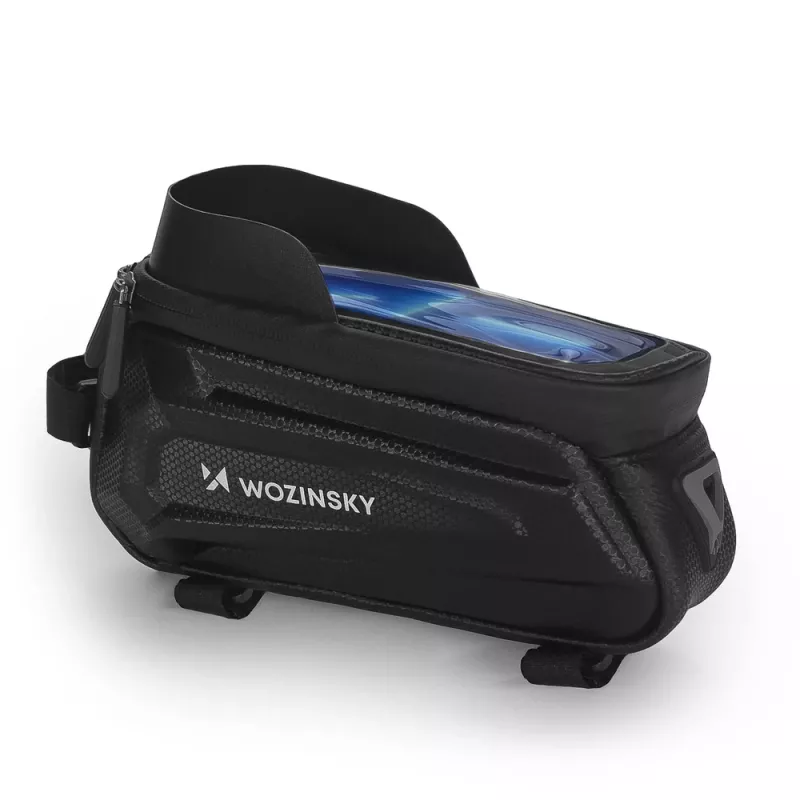 Wozinsky WBB28BK Fahrrad-Rahmentasche mit Handyhülle, 1,7 L, schwarz